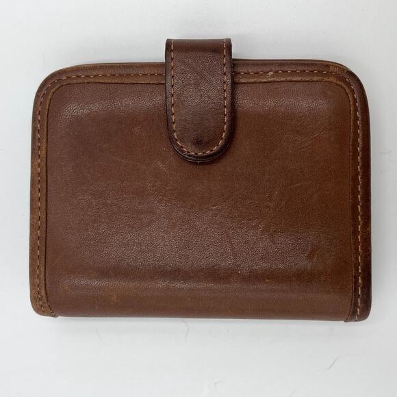 Vintage Coach Brown Leather Bi-Fold Card Case Wallet - Picture 1 of 6